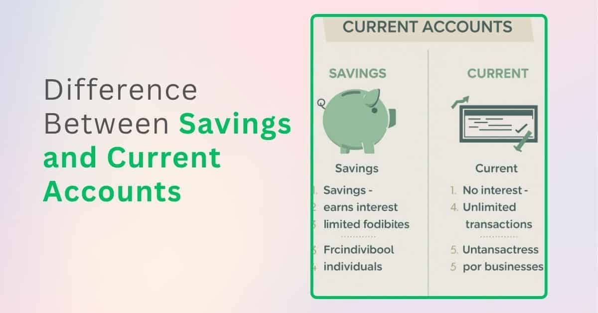 Difference Between Savings and Current Accounts